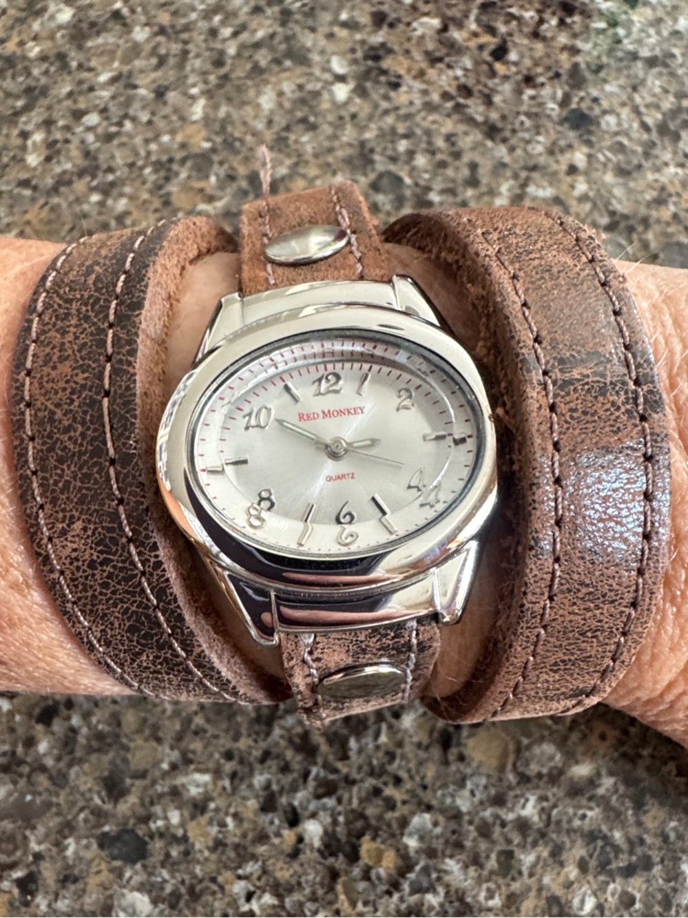 Red Monkey Los Angeles Brown Leather Quartz Women's Wrap Watch